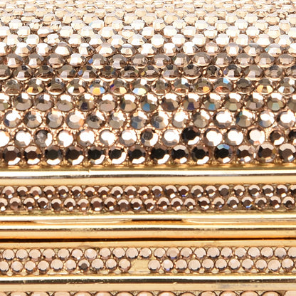 Judith Leiber Swarovski Crystal Minaudiere Clutch Gold 9 of 10