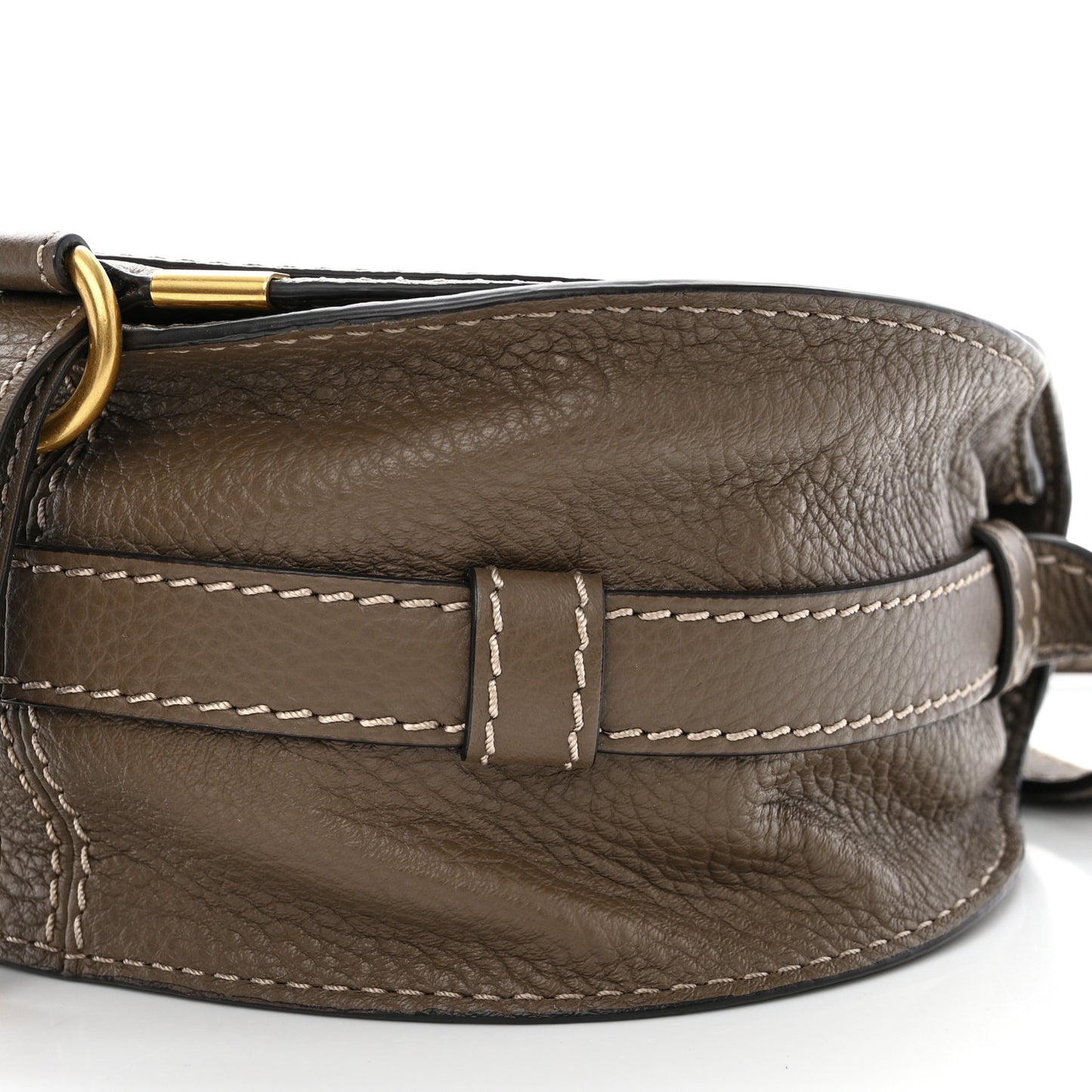 Calfskin Mini Marcie Round Crossbody Bag Army Green
