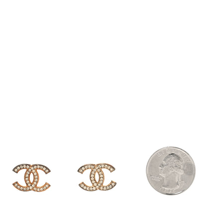 Chanel Crystal CC Earrings Light Gold 2 of 5