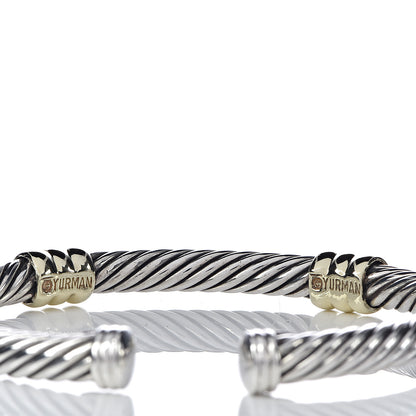 David Yurman Sterling Silver 14K Yellow Gold 5mm Double Station Cable Classics Bracelet 5 of 5
