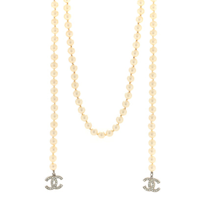 Chanel Pearl CC Wrap Around Necklace Light Gold 1 of 4