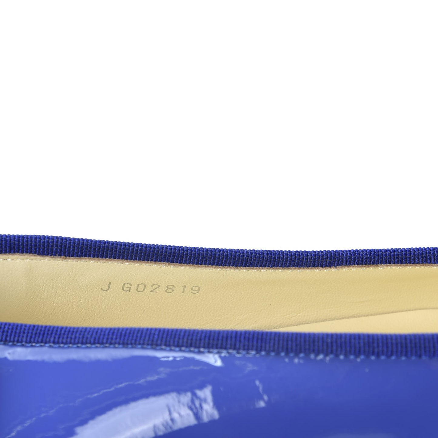 Patent Calfskin CC Cap Toe Ballerina Flats 40 Blue