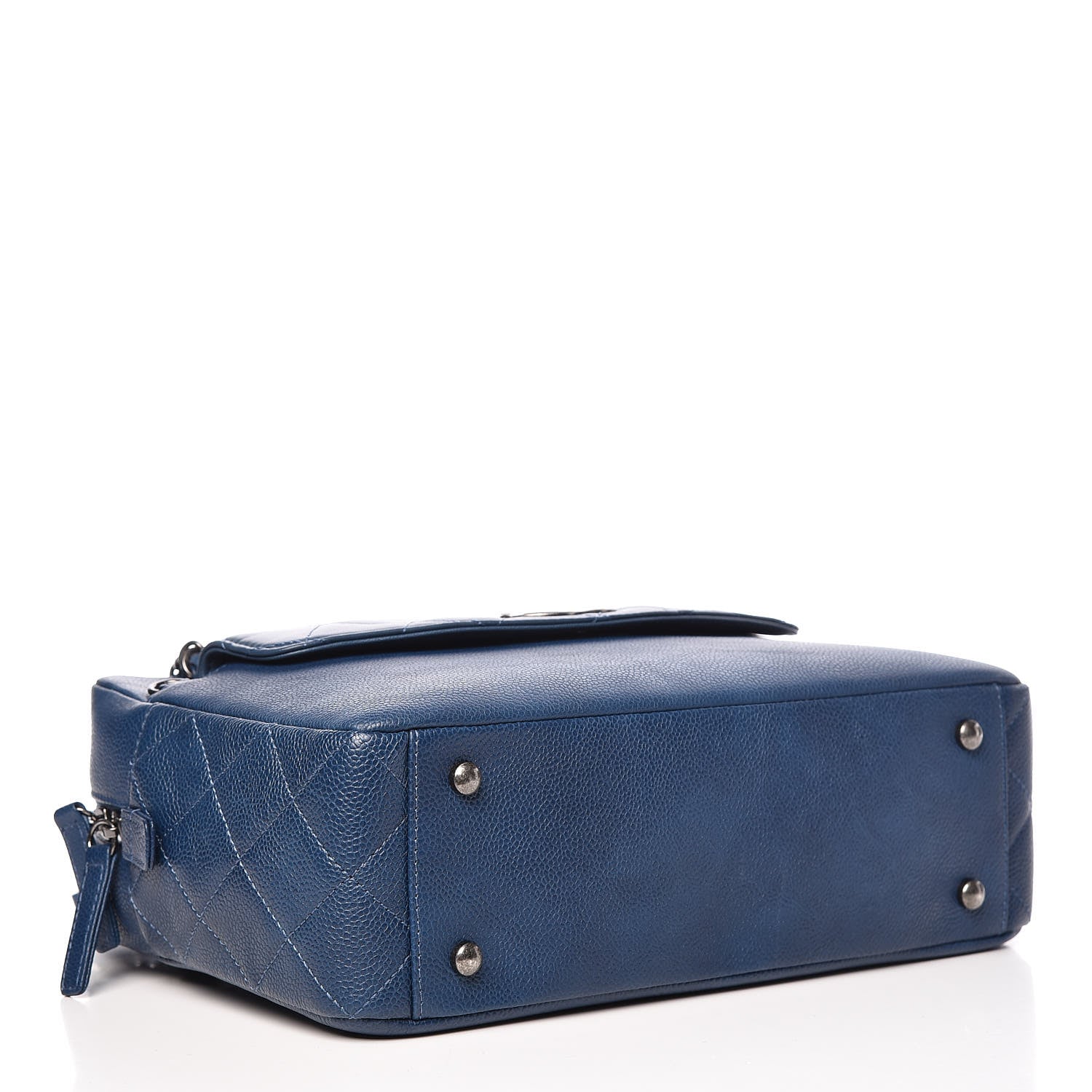 Chanel Caviar Lambskin Quilted Coco Break Camera Case Navy Blue 4 of 10