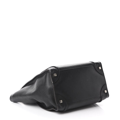 Celine Drummed Calfskin Mini Luggage Black 4 of 10