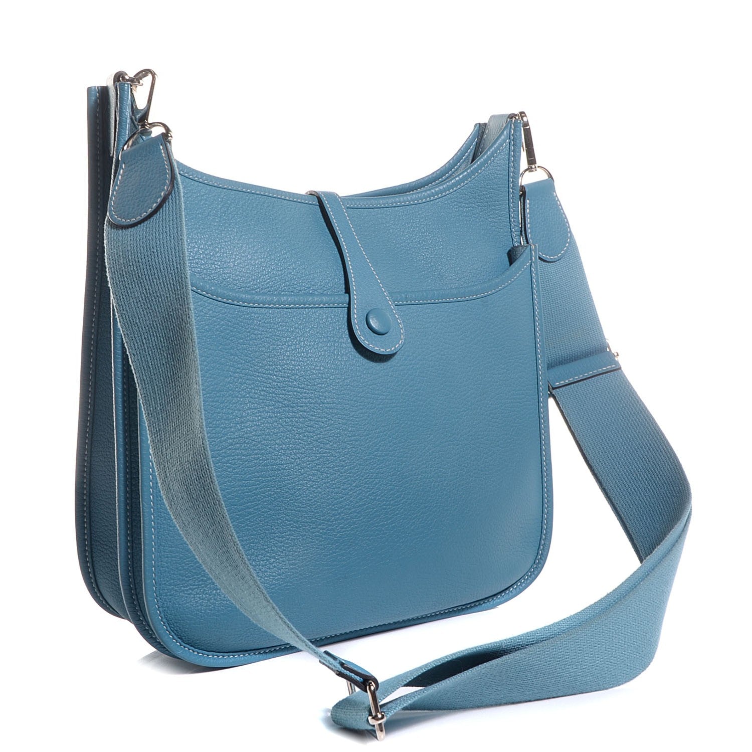 Hermes Taurillon Clemence Evelyne III PM Blue Jean 3 of 12