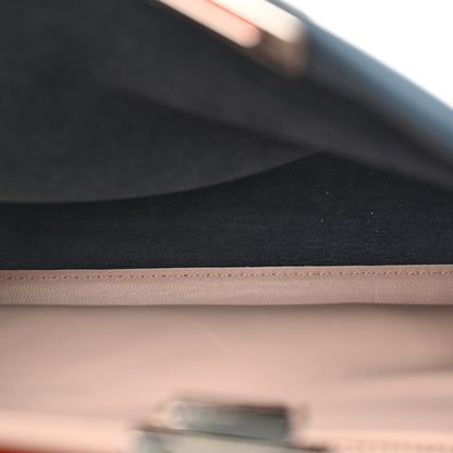 Fendi Vitello Seta Shiny Nappa Medium Peekaboo Iconic Satchel Blue Pink 5 of 12
