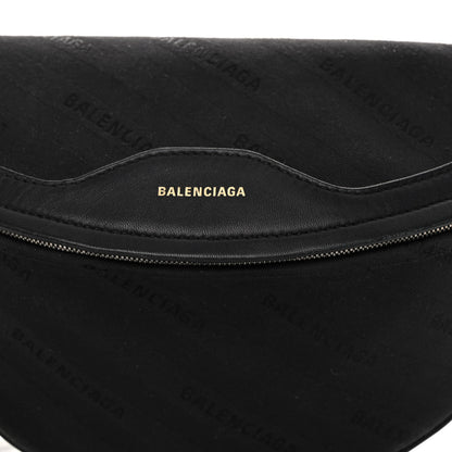 Balenciaga Canvas Jacquard Diagonal Allover Logo XS Souvenir Belt Bag Black 7 of 10