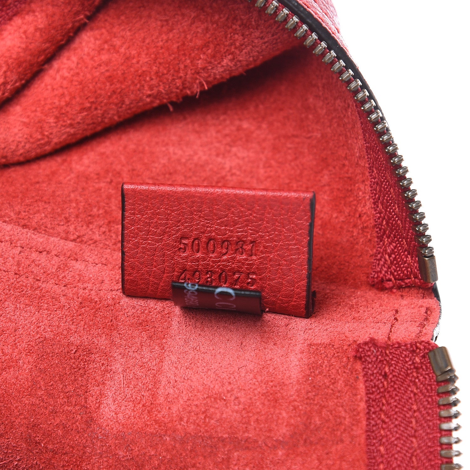 Gucci Pebbled Calfskin Medium Logo Portfolio Clutch Hibiscus Red 7 of 9