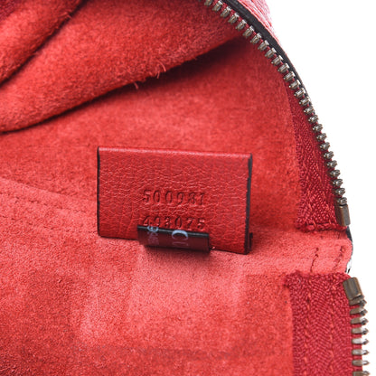 Gucci Pebbled Calfskin Medium Logo Portfolio Clutch Hibiscus Red 7 of 9