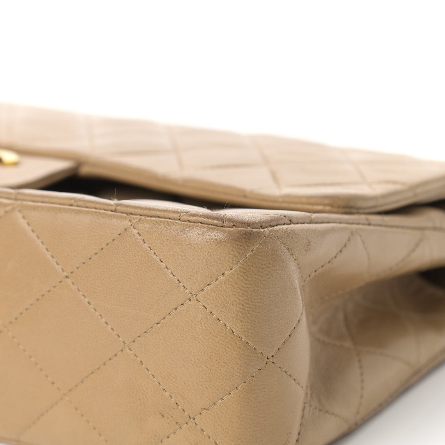 Chanel Lambskin Quilted Medium Double Flap Beige 9 of 23