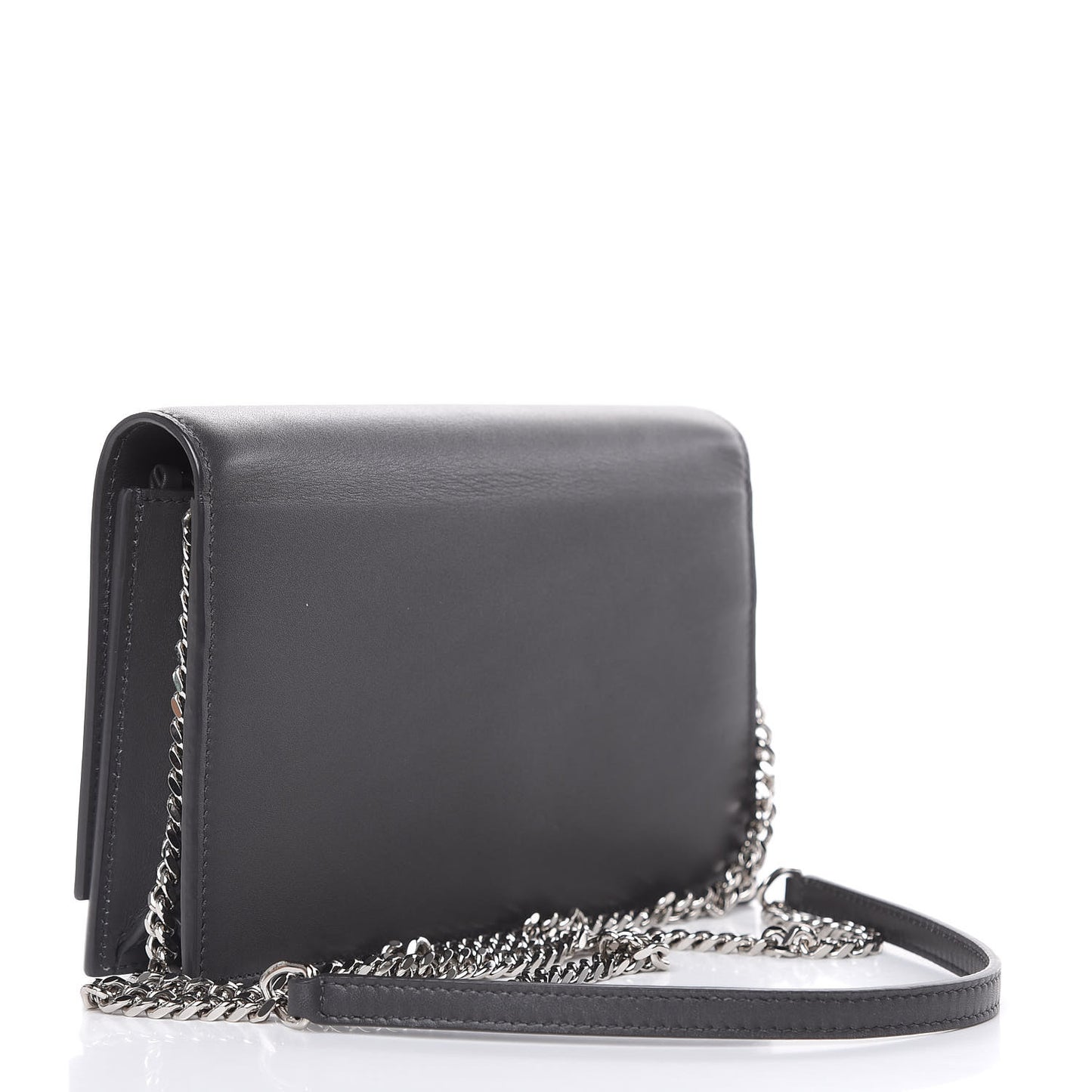 Smooth Calfskin Classic Monogram Kate Tassel Chain Wallet Asphalt