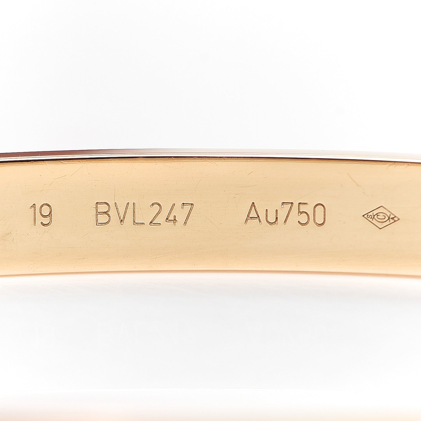 18K Yellow Gold 4 Diamond LOVE Bracelet 19