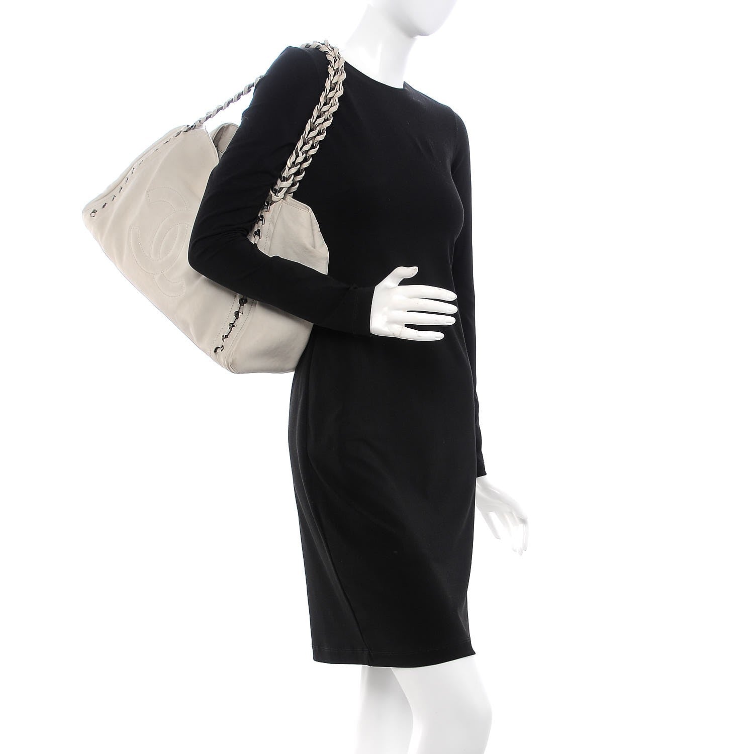 Chanel Calfskin Large East West Modern Chain Tote White 2 of 24