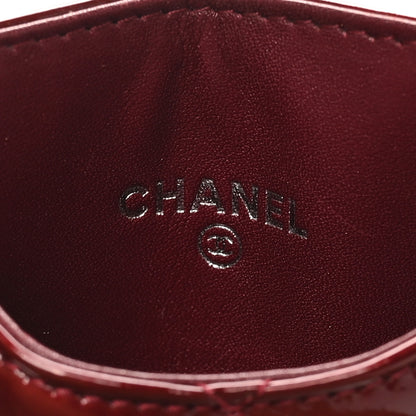 Chanel Patent Quilted Brilliant Vertical Card Holder Light Burgundy 6 of 8