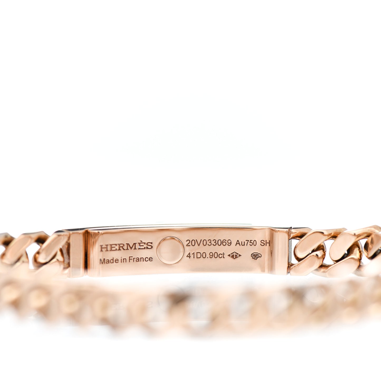 18K Rose Gold Diamond PM Kelly Gourmette Bracelet SH