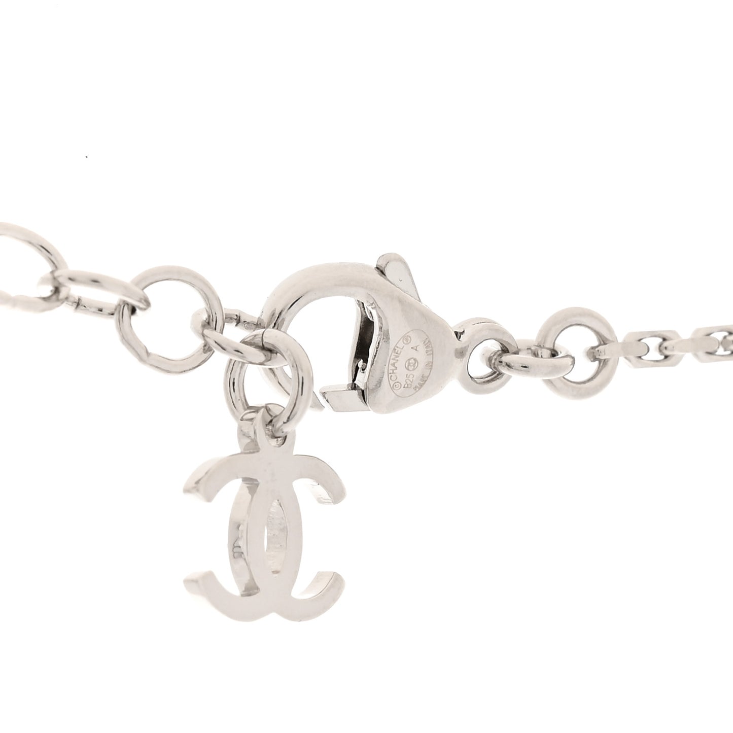 Crystal Butterfly CC Necklace Silver