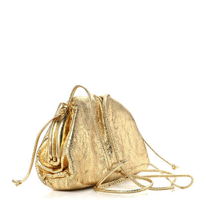 Bottega Veneta Metallic Crinkled Lambskin The Mini Pouch Oro 3 of 13