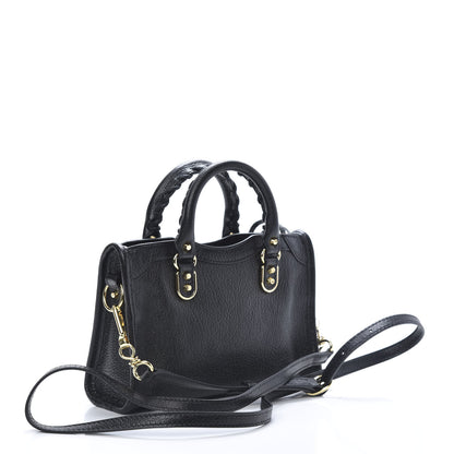 Balenciaga Chevre Gold Metallic Edge Hardware Nano City Black 3 of 10
