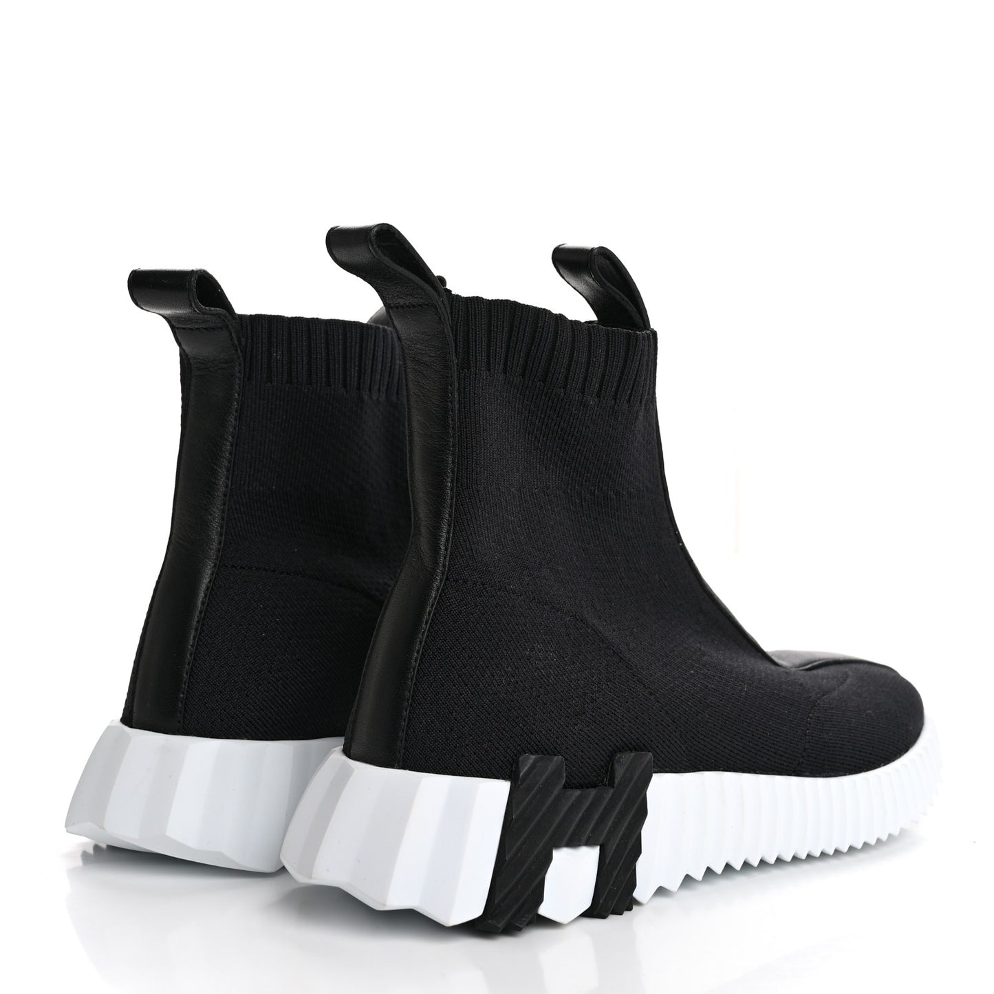 Technical Canvas Calfskin Fun Sneakers 36 Black White
