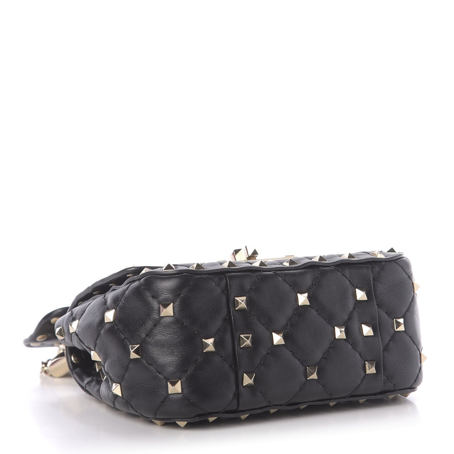 Nappa Micro Rockstud Spike Shoulder Bag Black