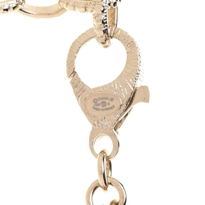 Chanel Crystal Pearl CC Charms Long Necklace Gold 5 of 5