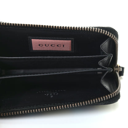 Gucci Calfskin GucciGhost Zip Around Card Case Black New Acquamarine 5 of 7