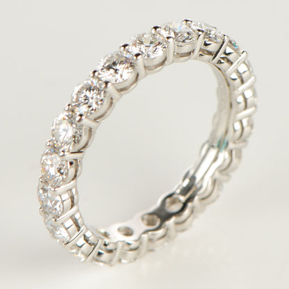 Tiffany Platinum Diamond Shared Setting Band Ring 8.25 6 of 15