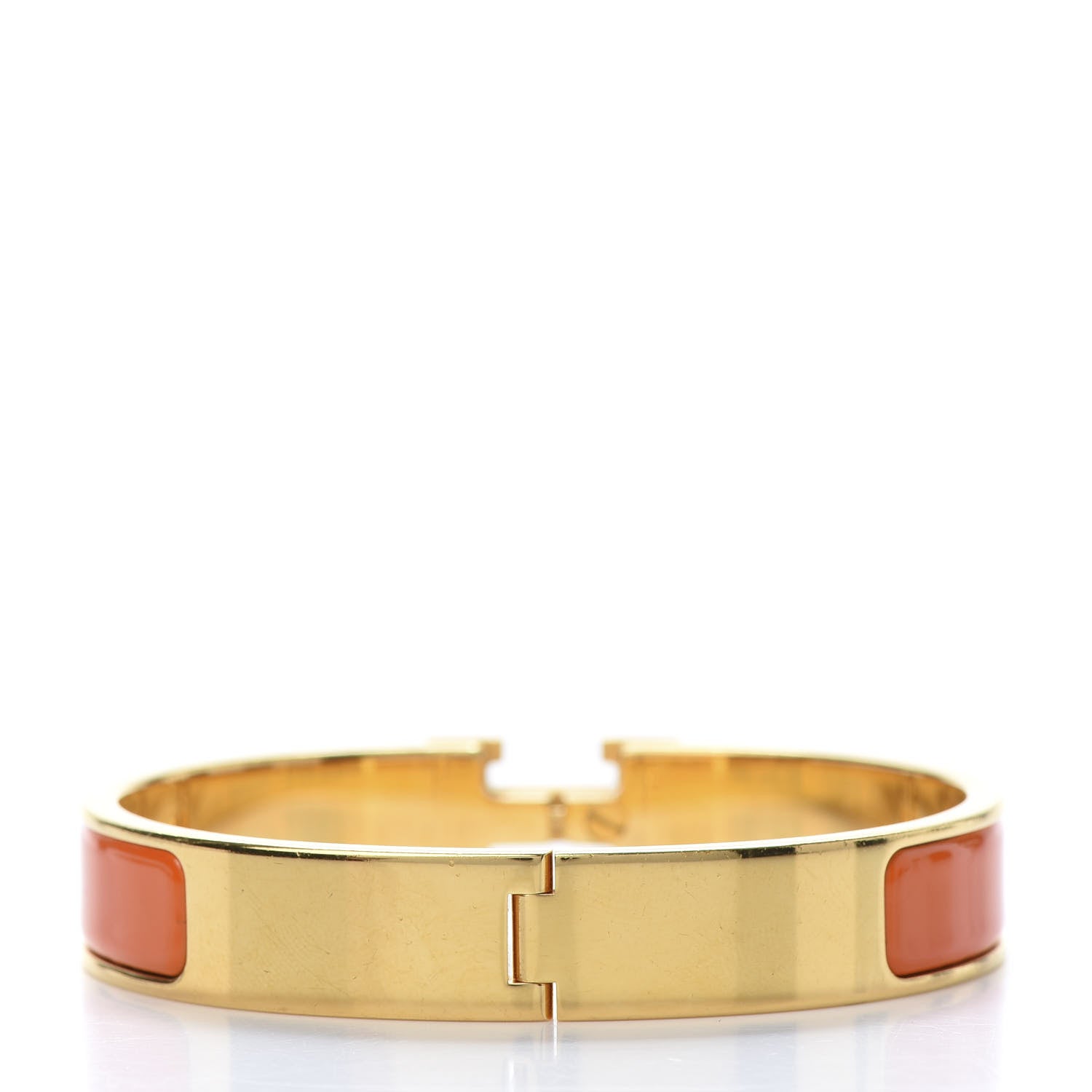Hermes Enamel Narrow Clic Clac H Bracelet GM Orange 2 of 5