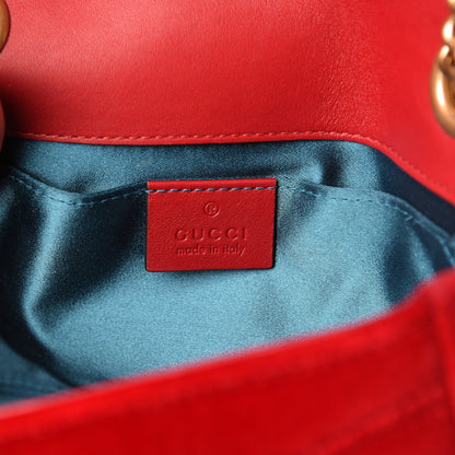 Gucci Velvet Matelasse Mini GG Marmont Shoulder Bag Hibiscus Red 6 of 18