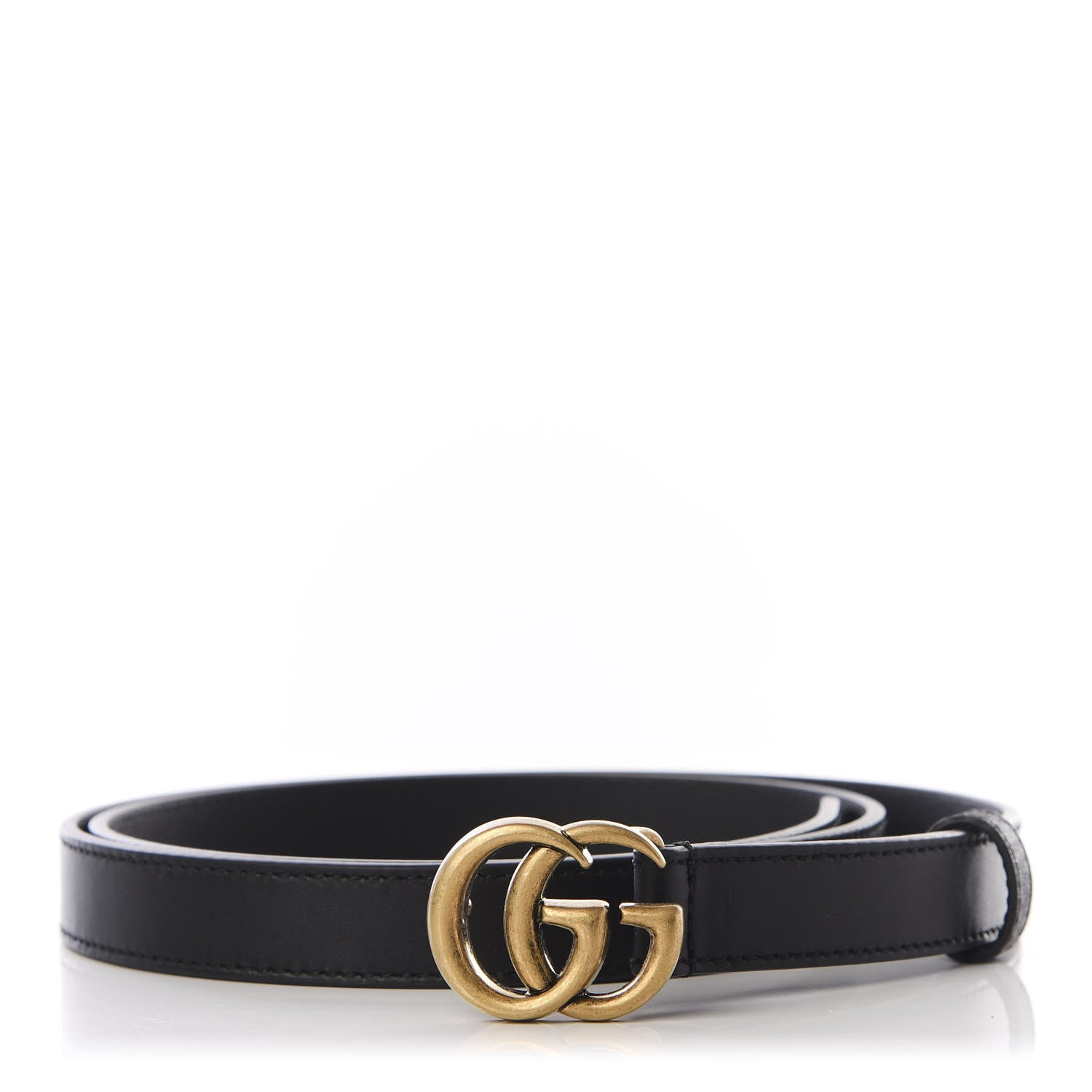 Gucci Calfskin Double G 20mm Belt 95 38 Black 1 of 5