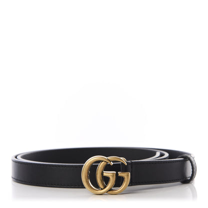 Gucci Calfskin Double G 20mm Belt 95 38 Black 1 of 5