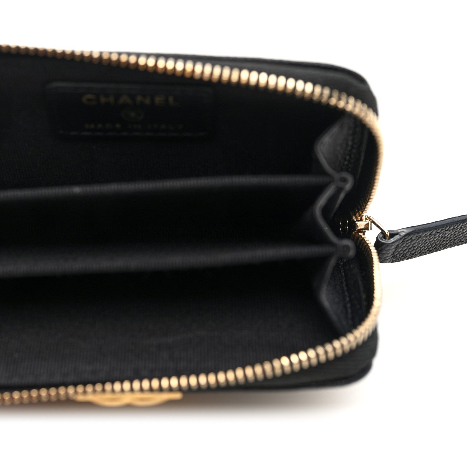 Chanel Caviar Quilted Boy Zip Around Coin Purse Wallet Black 5 of 8