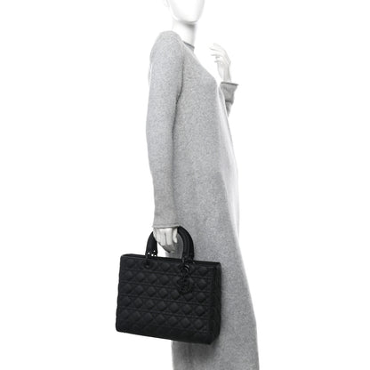 Christian Dior Ultra Matte Calfskin Cannage Large Lady Dior Black 2 of 10