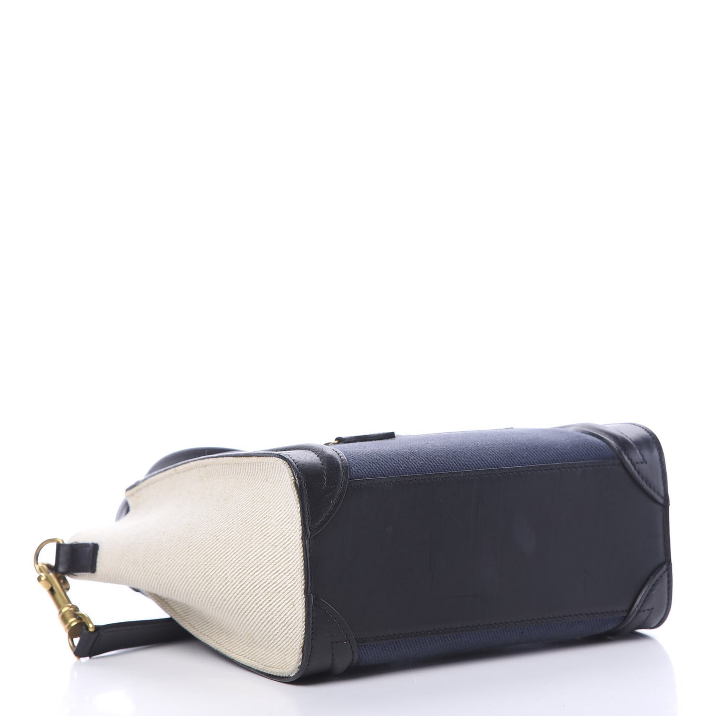 Natural Canvas Smooth Calfskin Nano Luggage Navy