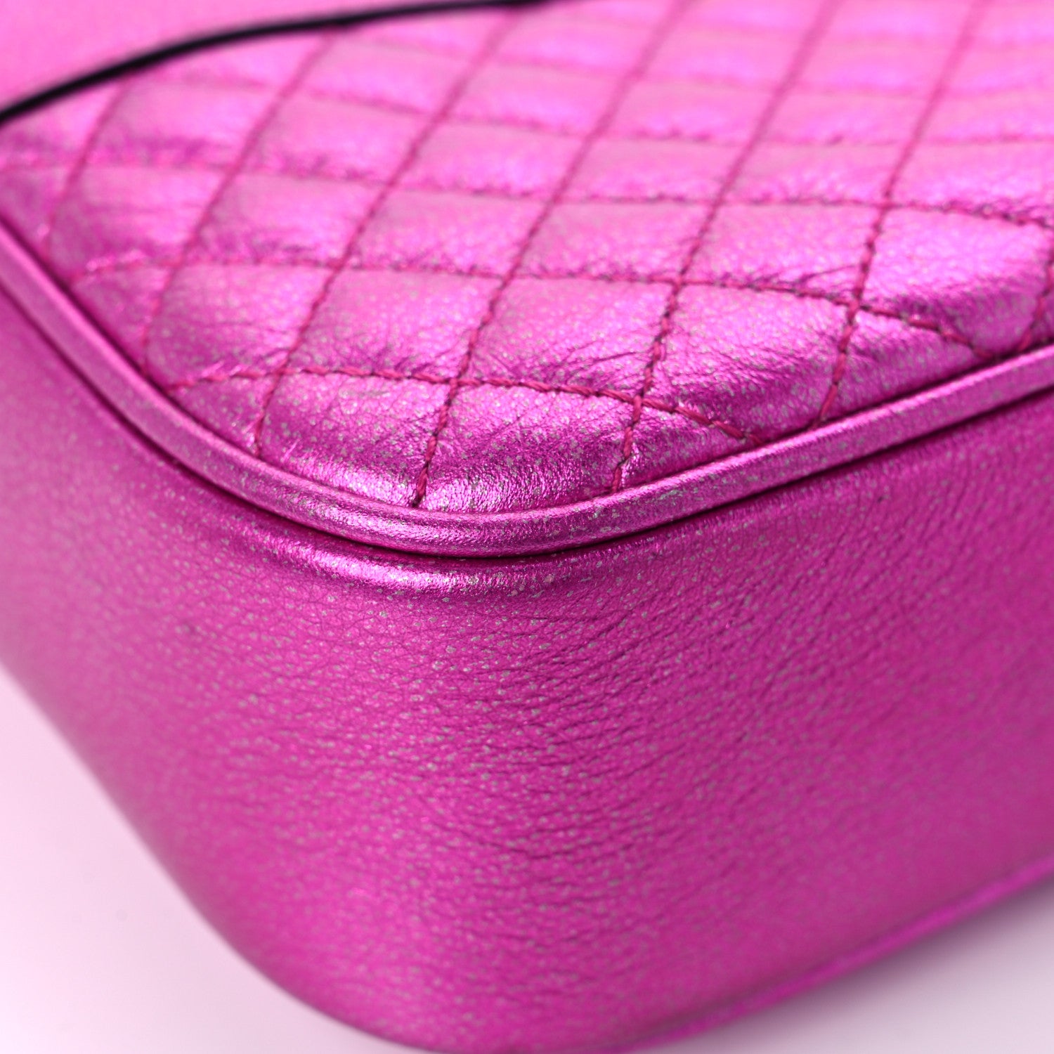 Gucci Laminated Nappa Trapuntata Small Zumi Shoulder Bag Fuxia 8 of 11