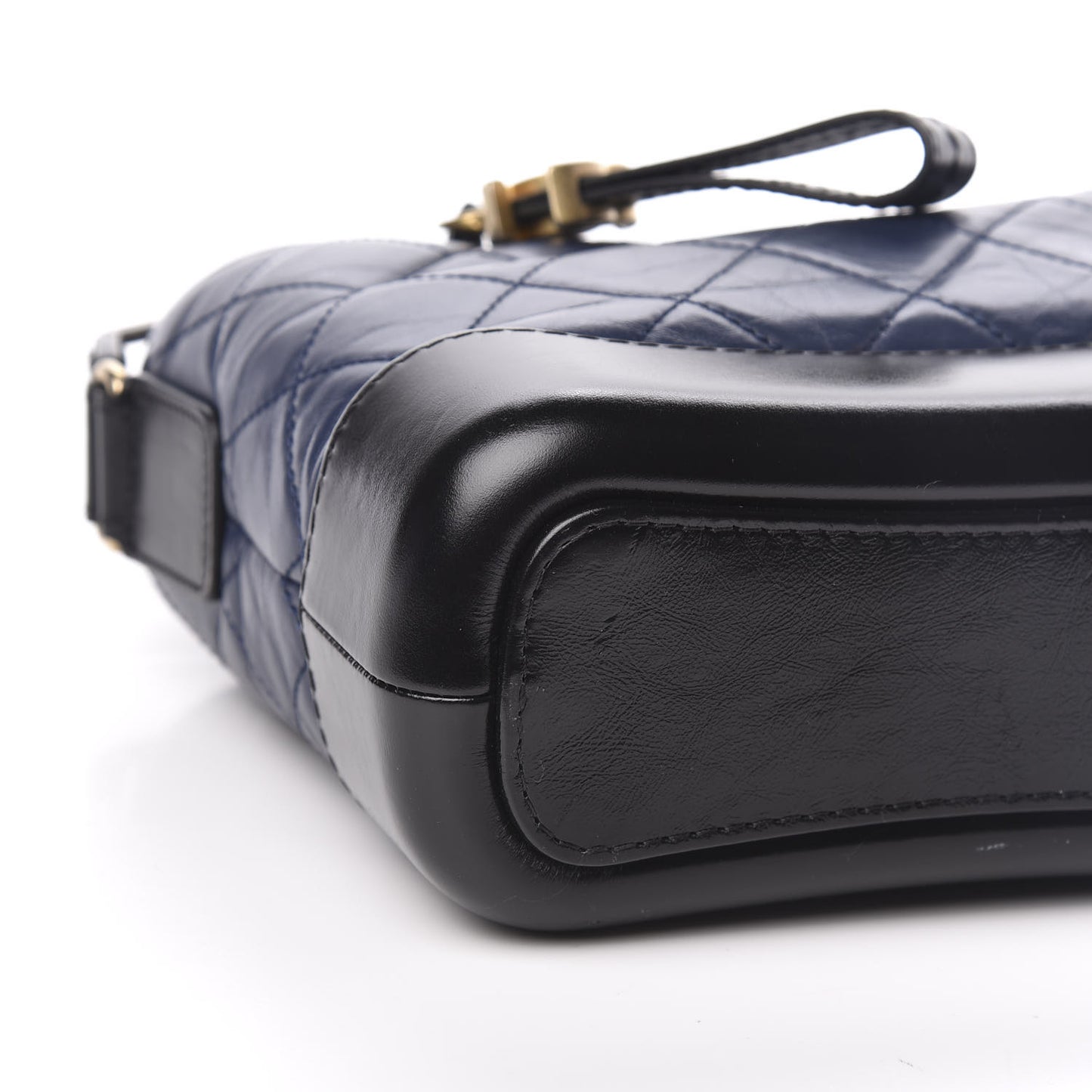 Aged Calfskin Quilted Small Gabrielle Hobo Navy Black