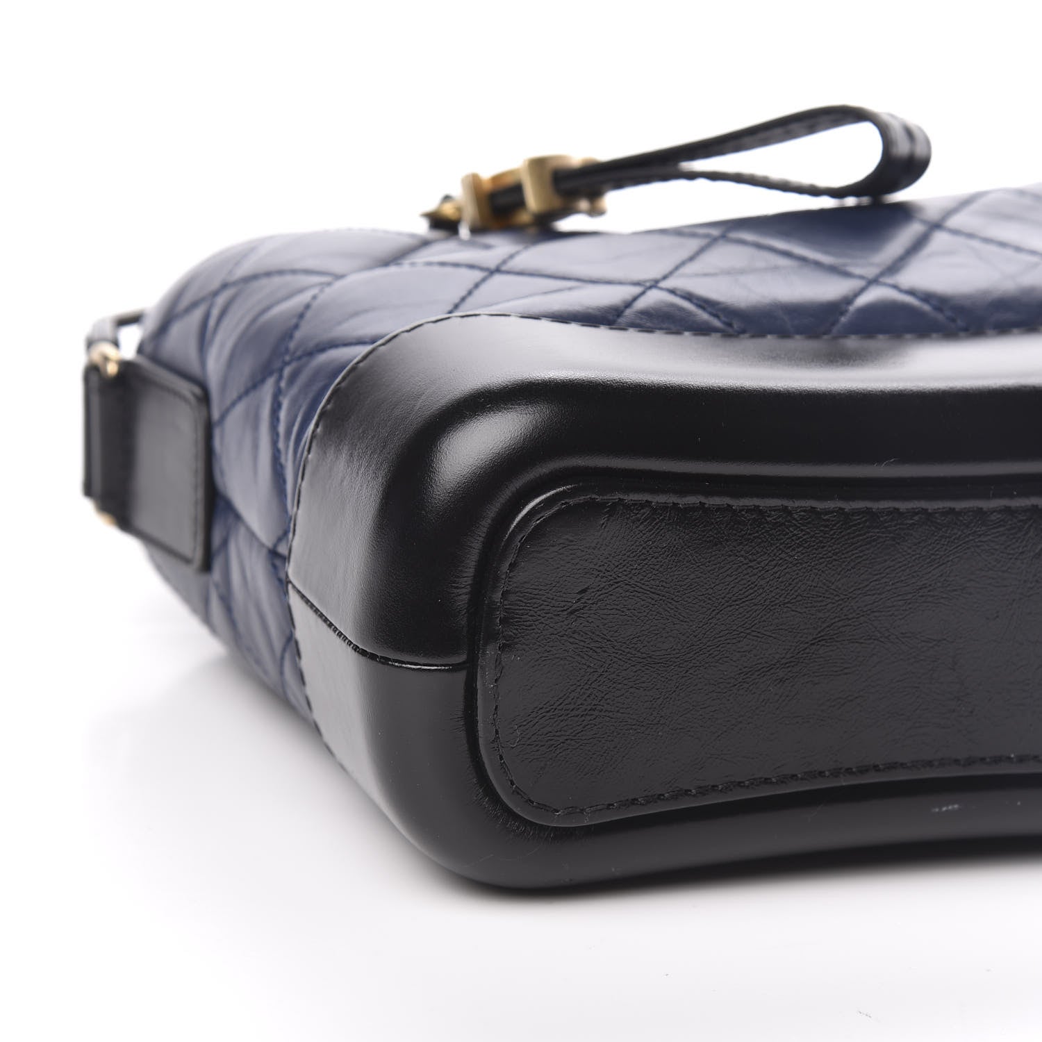 Chanel Aged Calfskin Quilted Small Gabrielle Hobo Navy Black 8 of 10