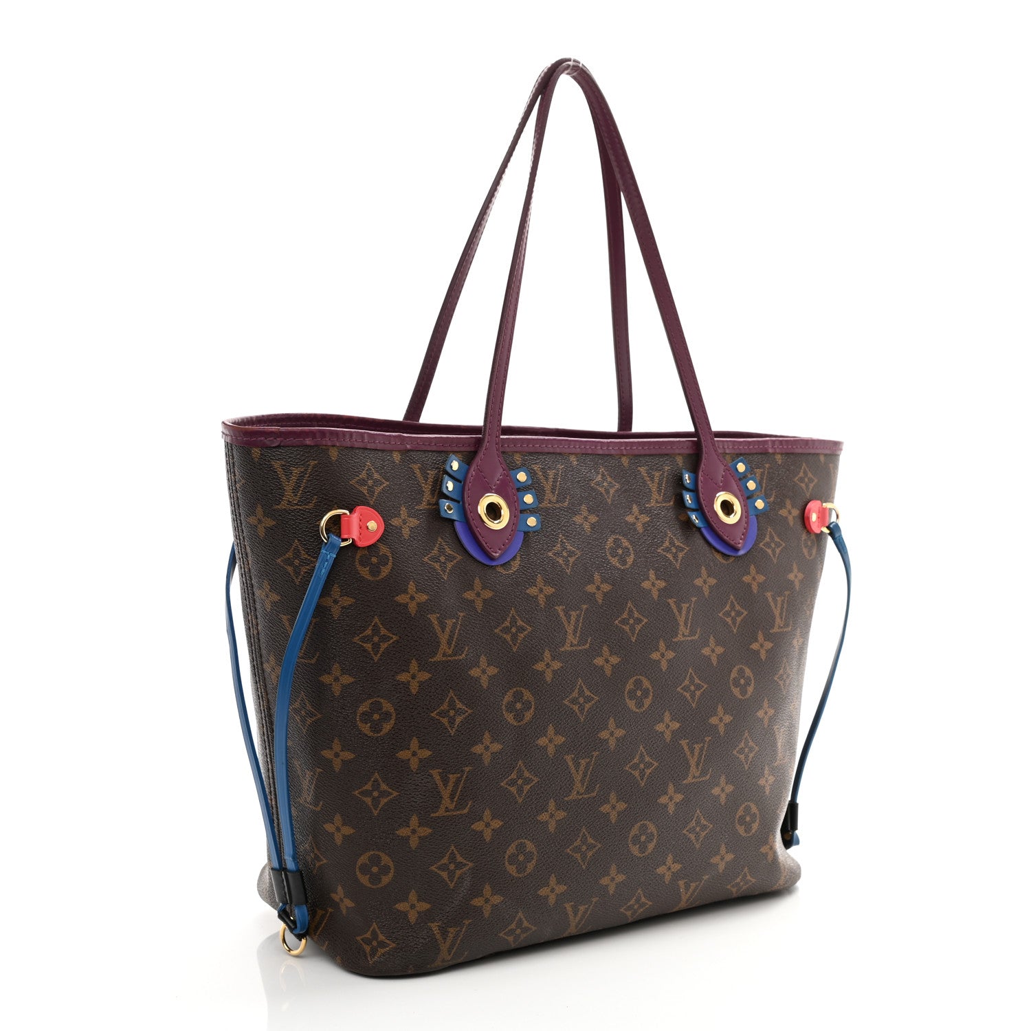 Louis Vuitton Monogram Totem Neverfull MM Magenta 4 of 14