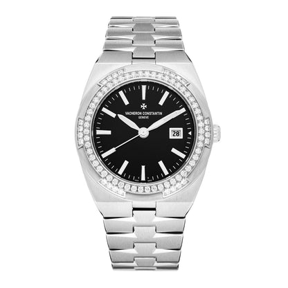 Vacheron Constantin Stainless Steel Diamond Bezel 33mm Overseas Quartz Watch Black 1205V/100A-B591 1 of 4