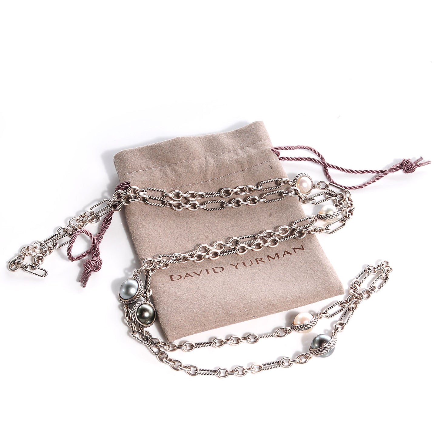 Sterling Silver Pearl Cable Classics Figaro Chain Necklace