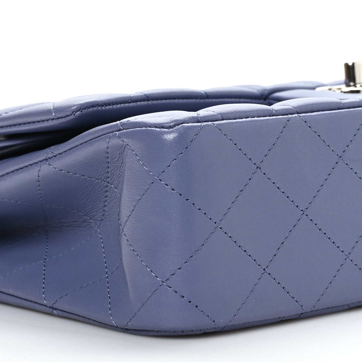 Lambskin Quilted Medium Double Flap Light Purple