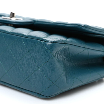Chanel Caviar Quilted Medium Double Flap Dark Turquoise 10 of 10