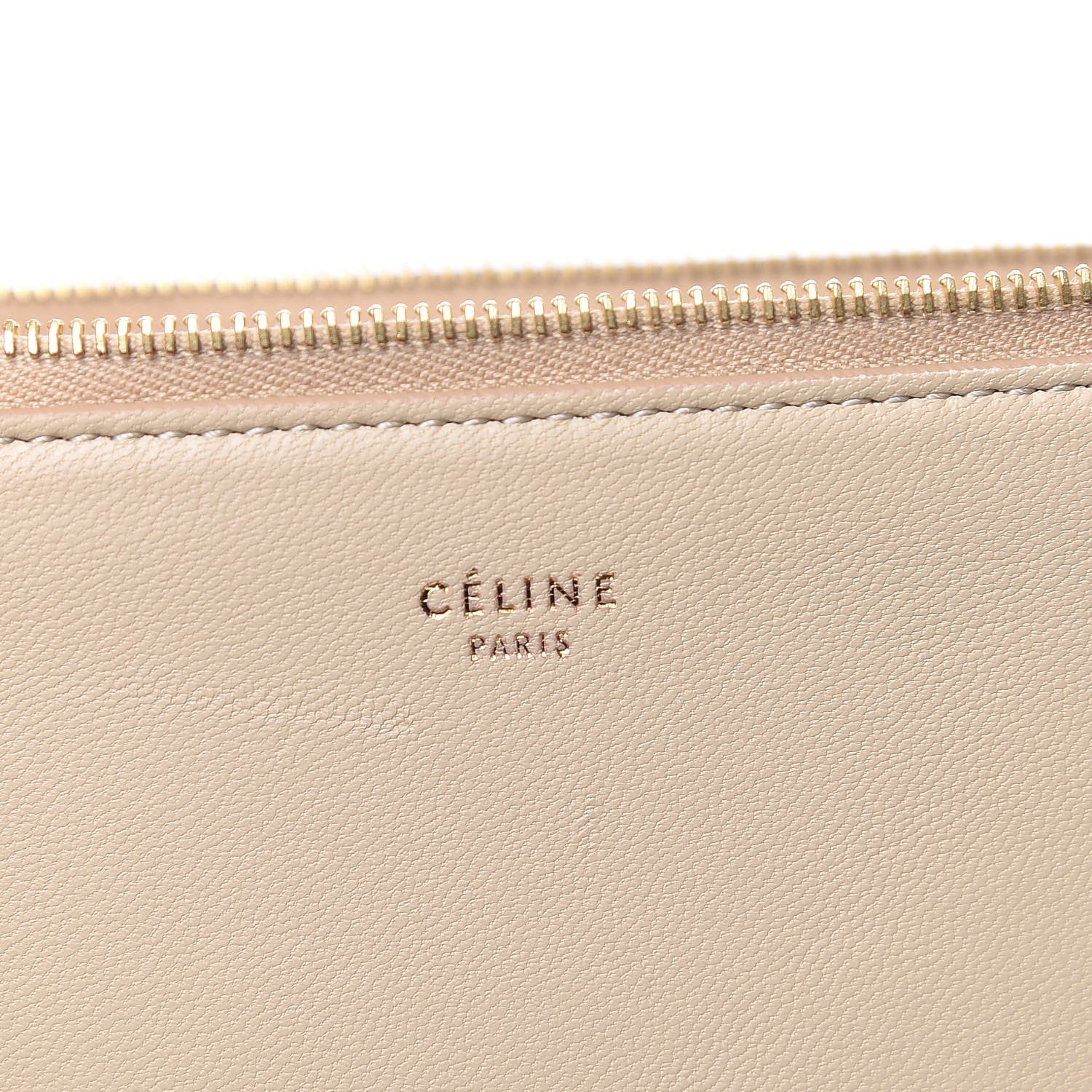 Celine Lambskin Bi-Color Solo Clutch Pouch Beige Sea 6 of 10