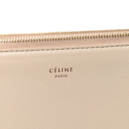 Celine Lambskin Bi-Color Solo Clutch Pouch Beige Sea 6 of 10