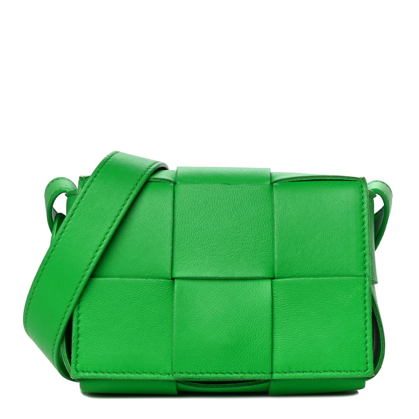 Lambskin Maxi Intrecciato Extra Mini Cassette Crossbody Bag Parakeet