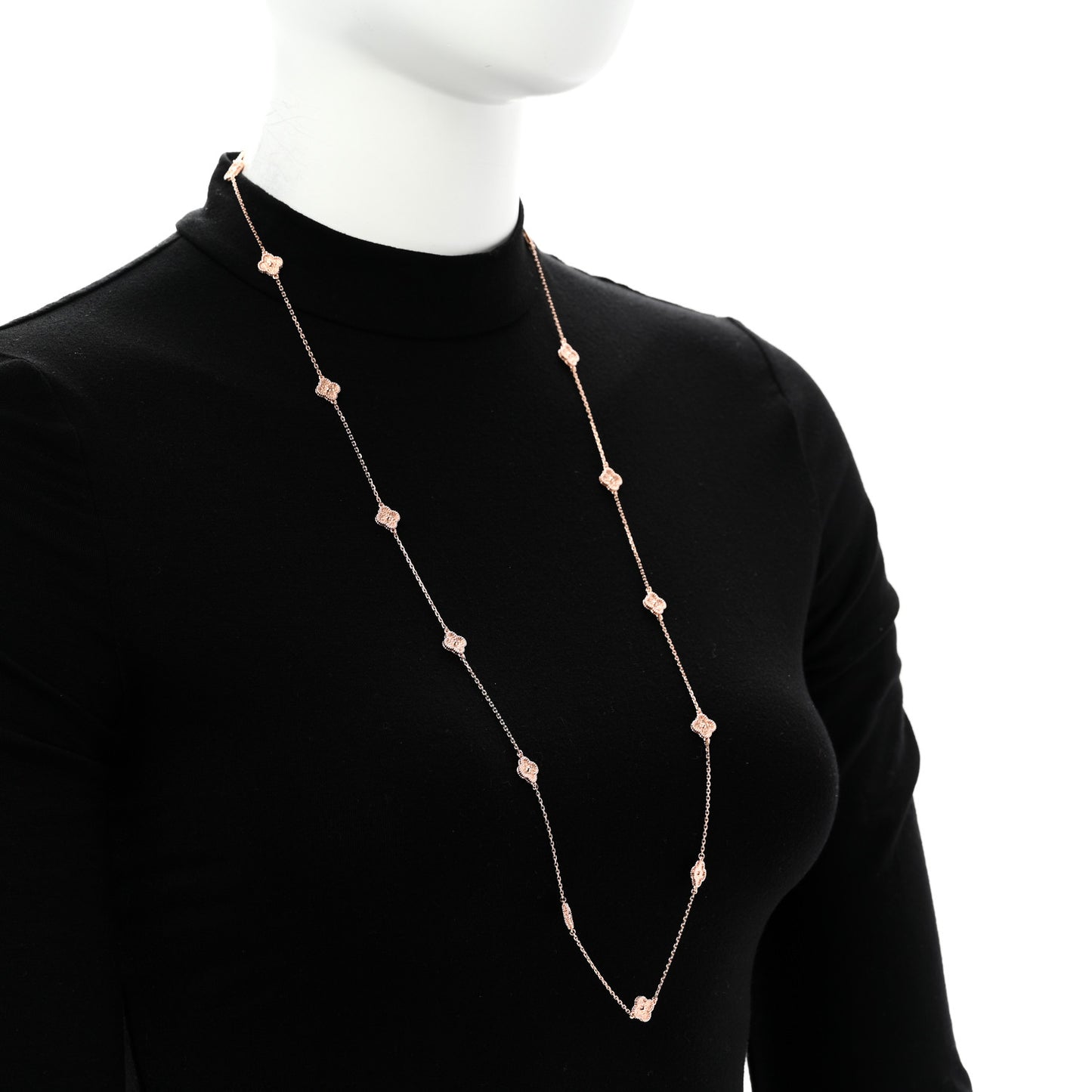 18K Rose Gold 16 Motifs Sweet Alhambra Necklace