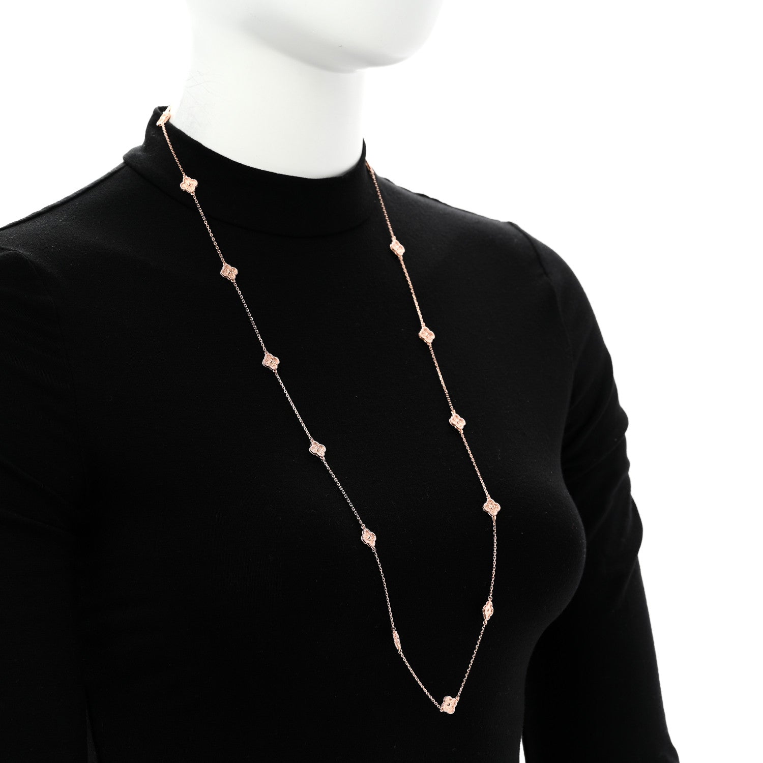 Van Cleef & Arpels 18K Rose Gold 16 Motifs Sweet Alhambra Necklace 2 of 6
