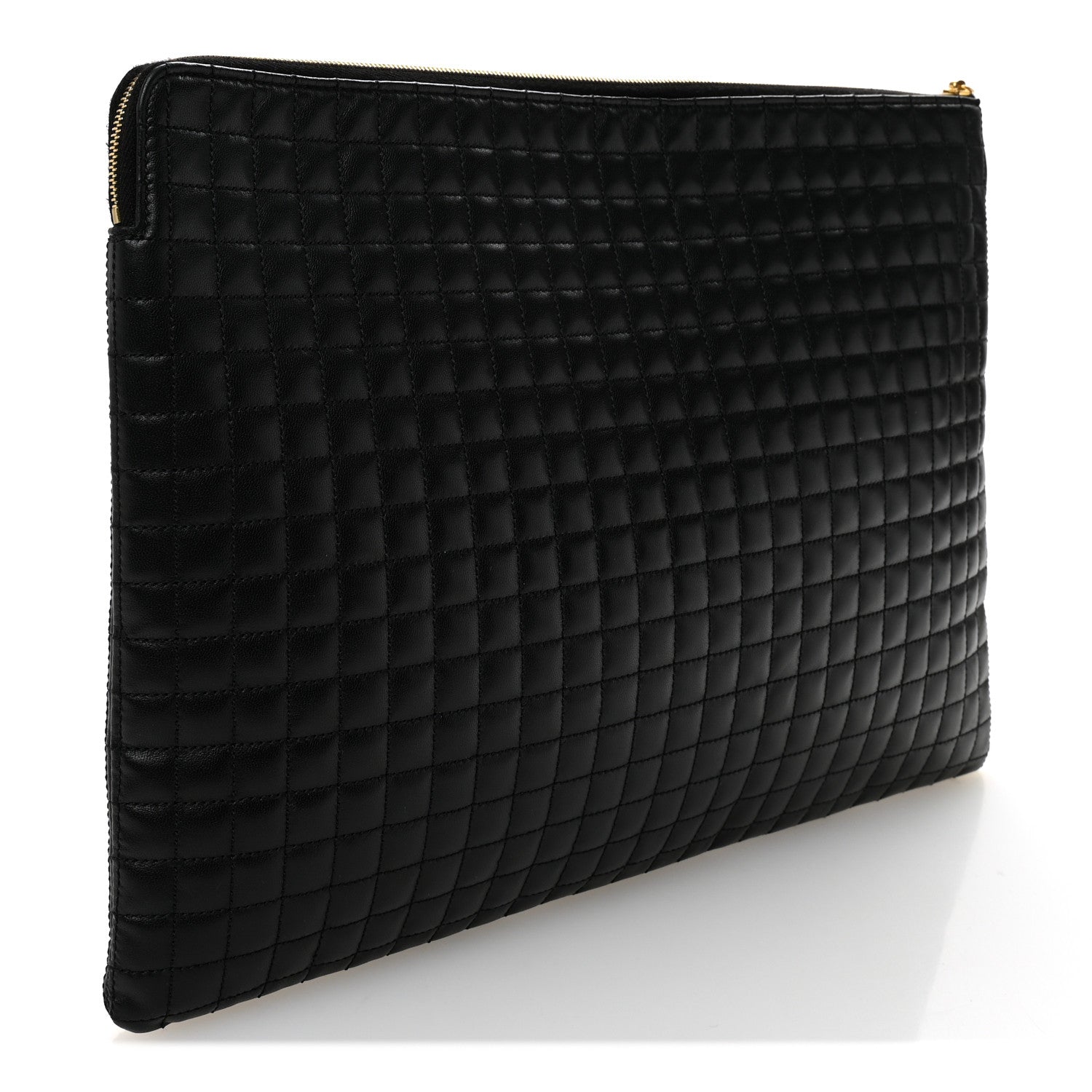 Celine Calfskin Quilted C Charm Pouch Black 3 of 8