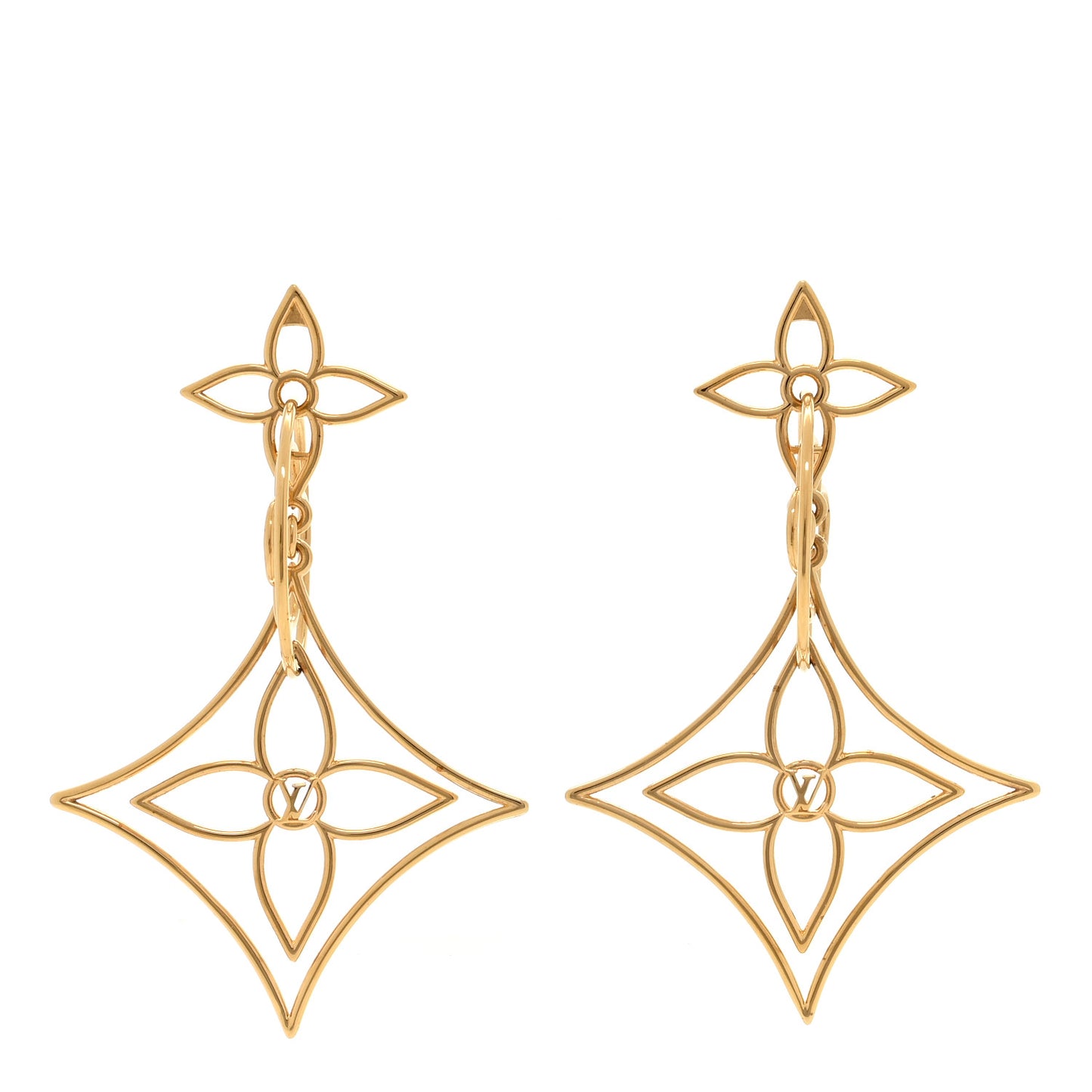 Metal Twiggy Drop Earrings Gold