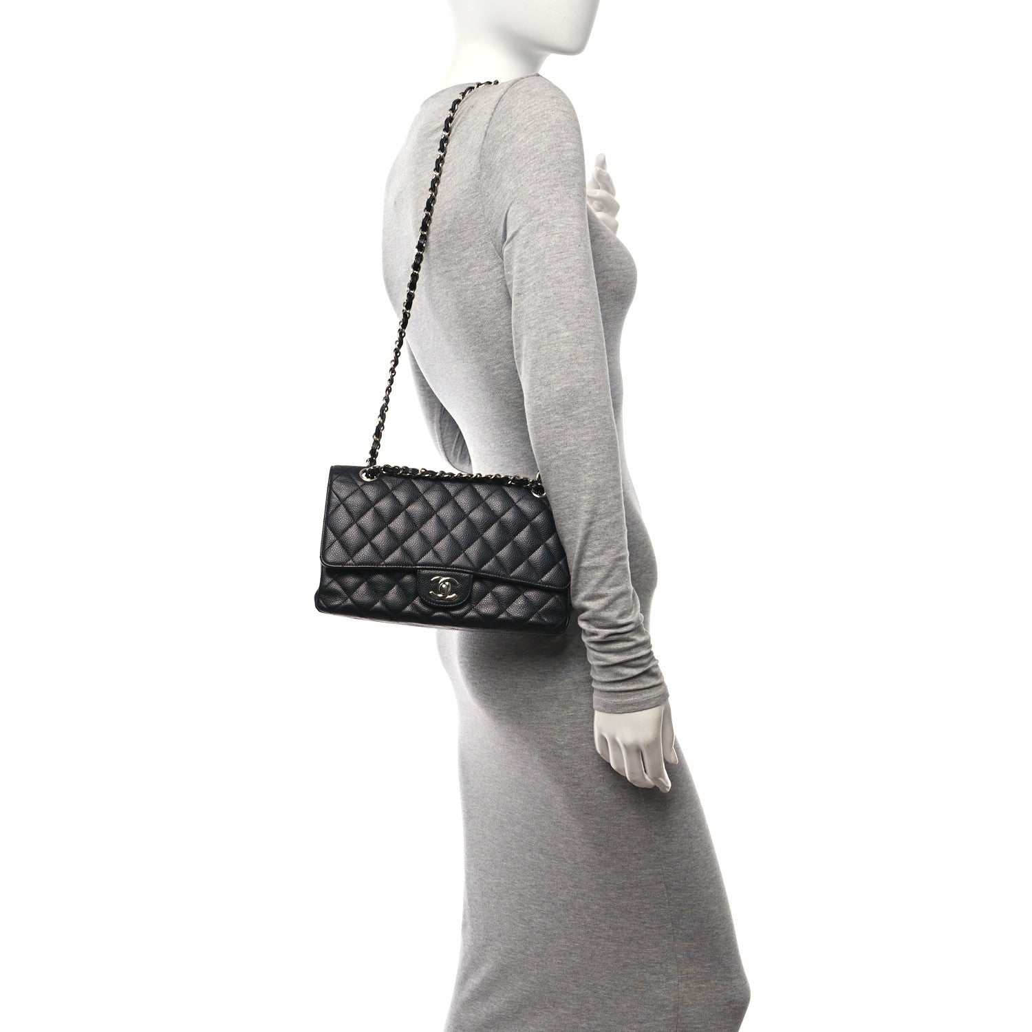 Chanel Caviar Quilted Medium Double Flap Black 2 of 11
